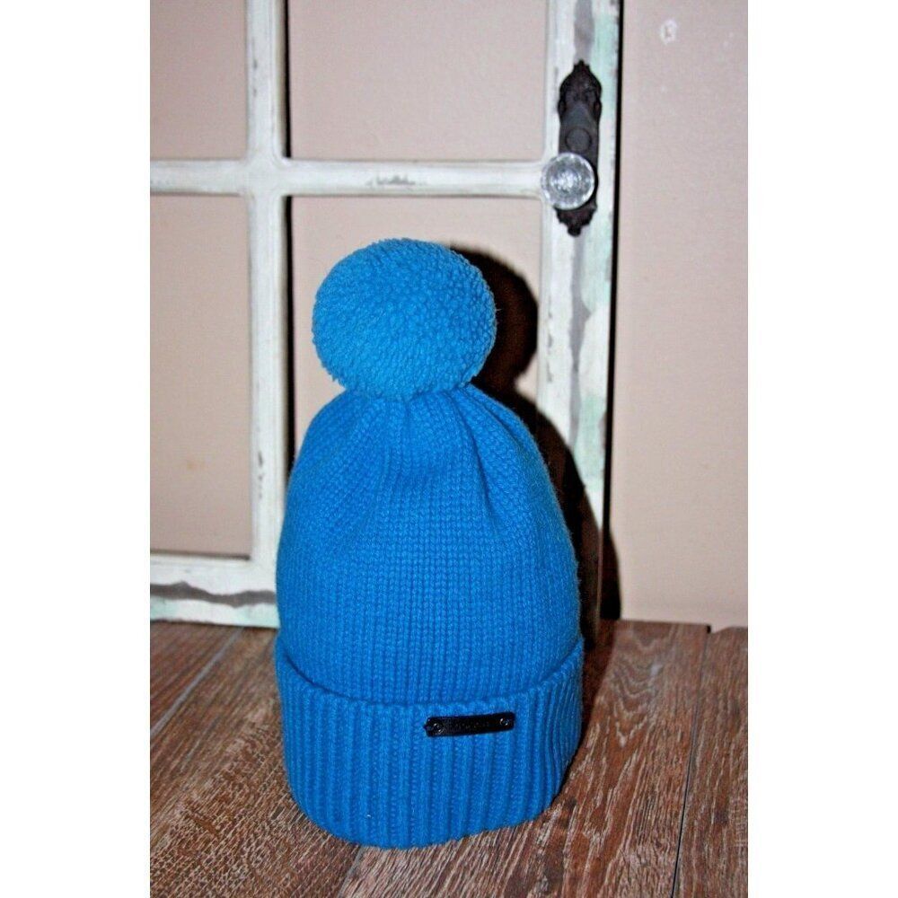 Coach Sheepskin Pom Hat Peacock Winter Hat - New - Picture 3 of 5